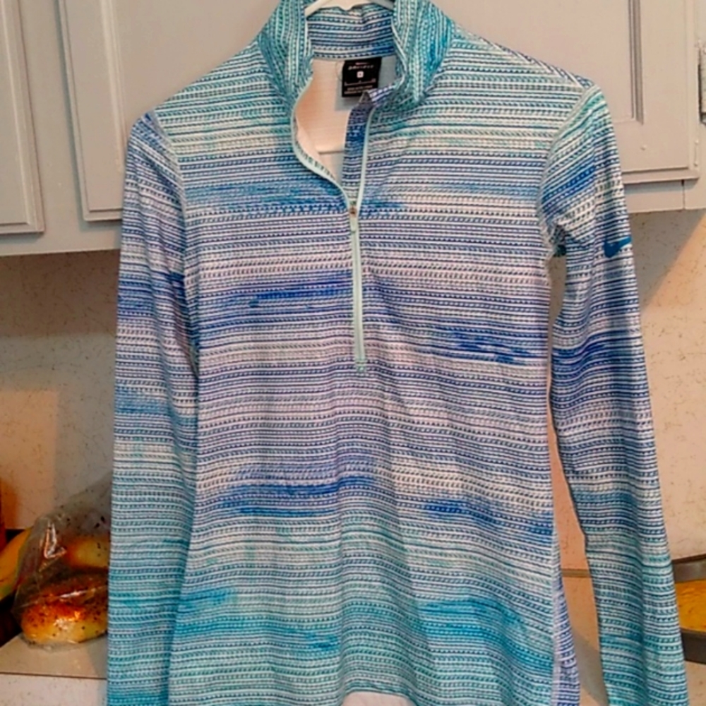 Blue Nike Pro Dri-Fit Quarter Zip Long Sleeve Top Size Small